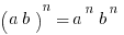 ({a}{b})^n=a^n b^n