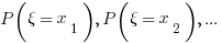 P(xi=x_1), P(xi=x_2), ...